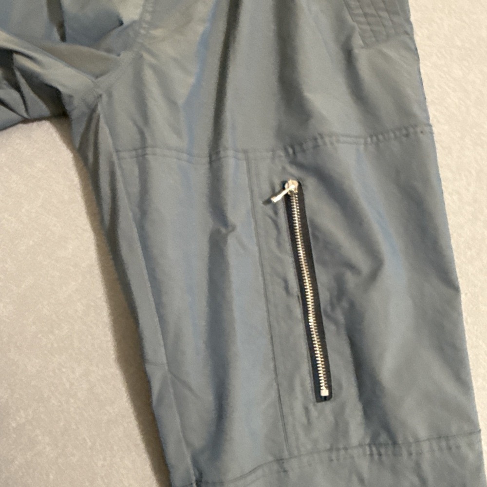Vintage Pants Mens Large Cargo Combat Nylon IRIDESCENT Zip Pockets Y2K Rave - Picture 13 of 16
